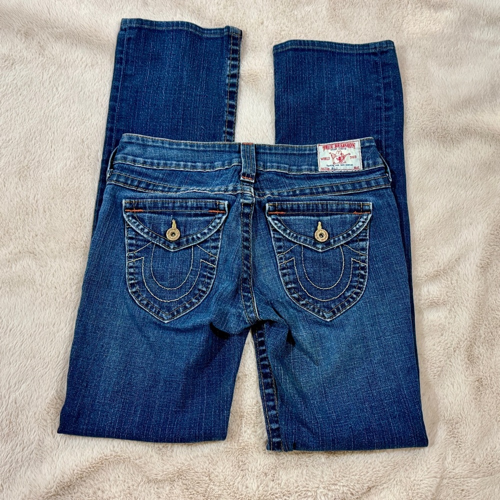 True Religion Women's Billy Straight Leg Medium Washed 8 29